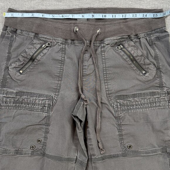 Apt 9 Womens Gray Cargo Capris Sz 6 Drawstring Multiple Pockets Zippers Utility - Picture 7 of 13